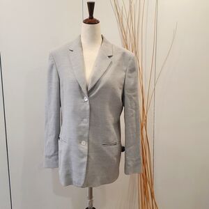 Les Copains Womens Light Gray Wool Blazer